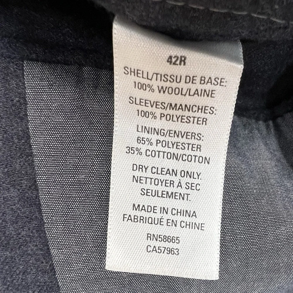 Wallin & Bros Soft Tweeded Blazer Sport Coat Mens 42R Slim Fit Wool Grayish Navy